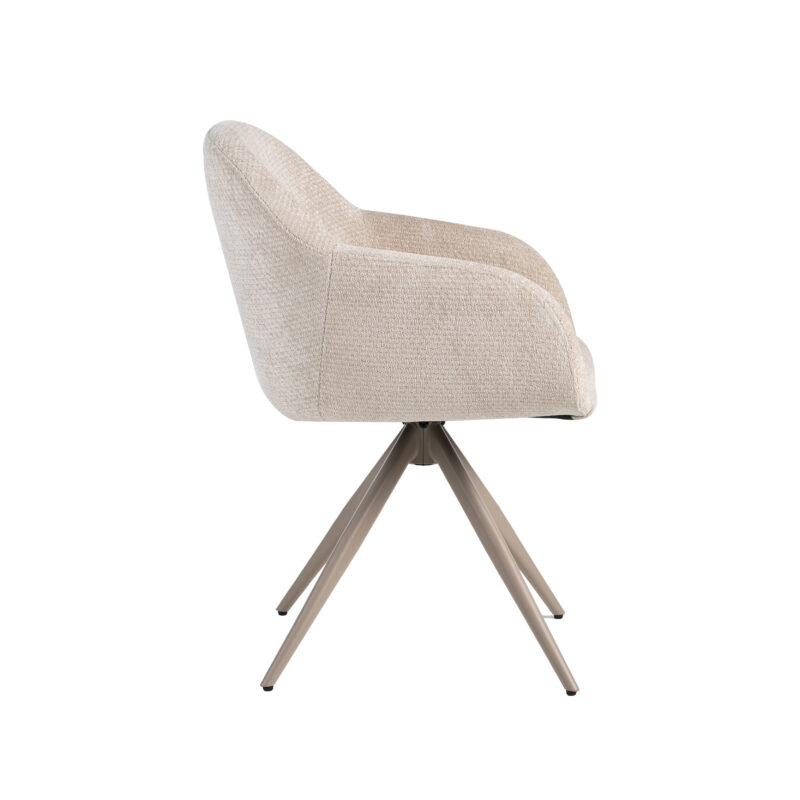 LABEL51 Eetkamerstoel Fiby - Naturel - - Taupe Metalen Frame