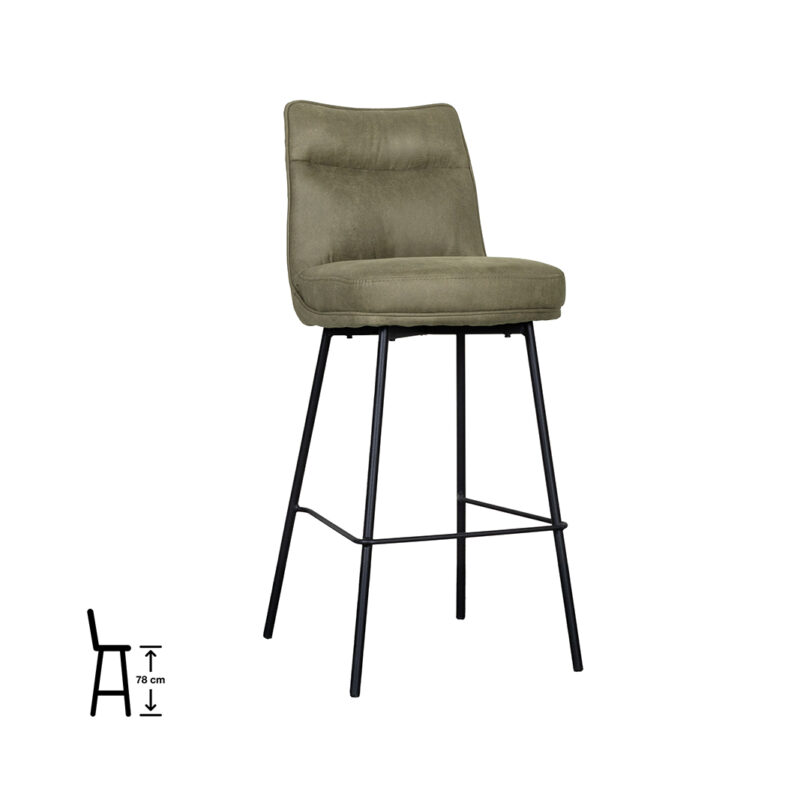 LABEL51 Eetkamerstoel Lennon - Moss - Micro Suede - Hoog