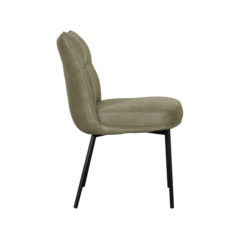 LABEL51 Eetkamerstoel Lennon - Moss - - Zwart Metalen Frame