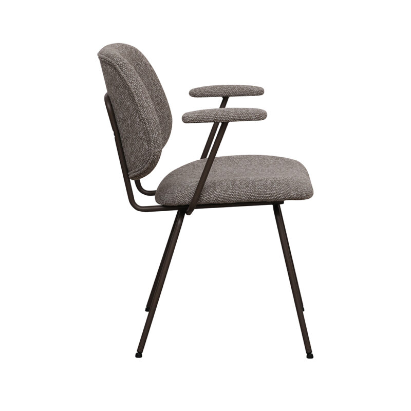 LABEL51 Eetkamerstoel Loreto - Mushroom - - Brons Metalen Frame