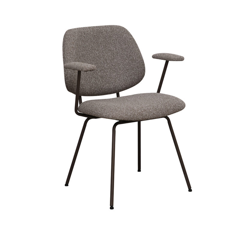 LABEL51 Eetkamerstoel Loreto - Mushroom - - Brons Metalen Frame