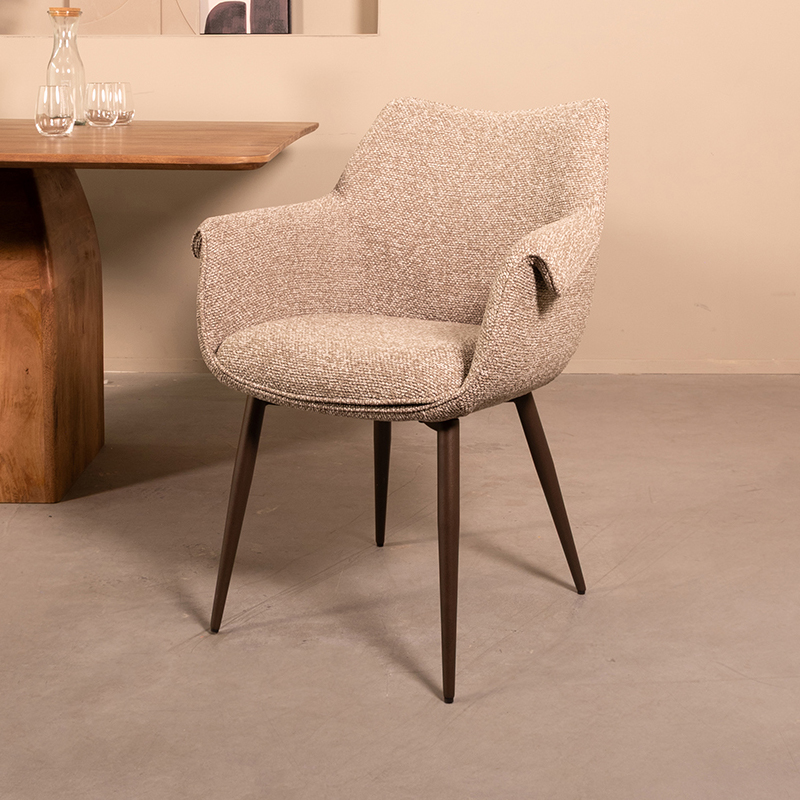 LABEL51 Eetkamerstoel Mirai - Mushroom - - Brons Metalen Frame