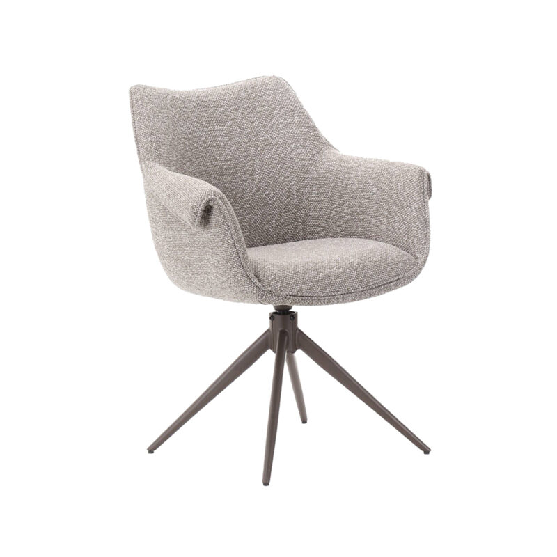 LABEL51 Eetkamerstoel Narumi - Mushroom - - Brons Metalen Frame