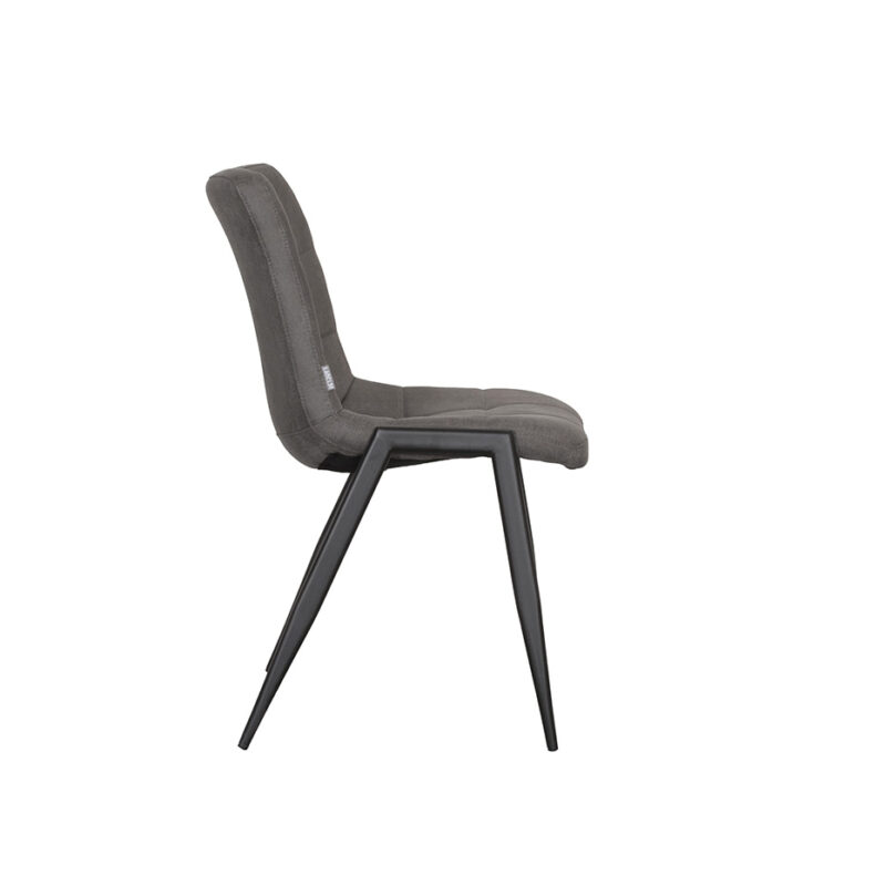 LABEL51 Eetkamerstoel Noor - Antraciet - - Zwart Metalen Frame