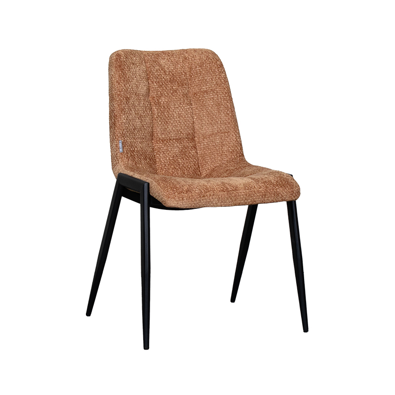 LABEL51 Eetkamerstoel Noor - Cognac - - Zwart Metalen Frame Noor
