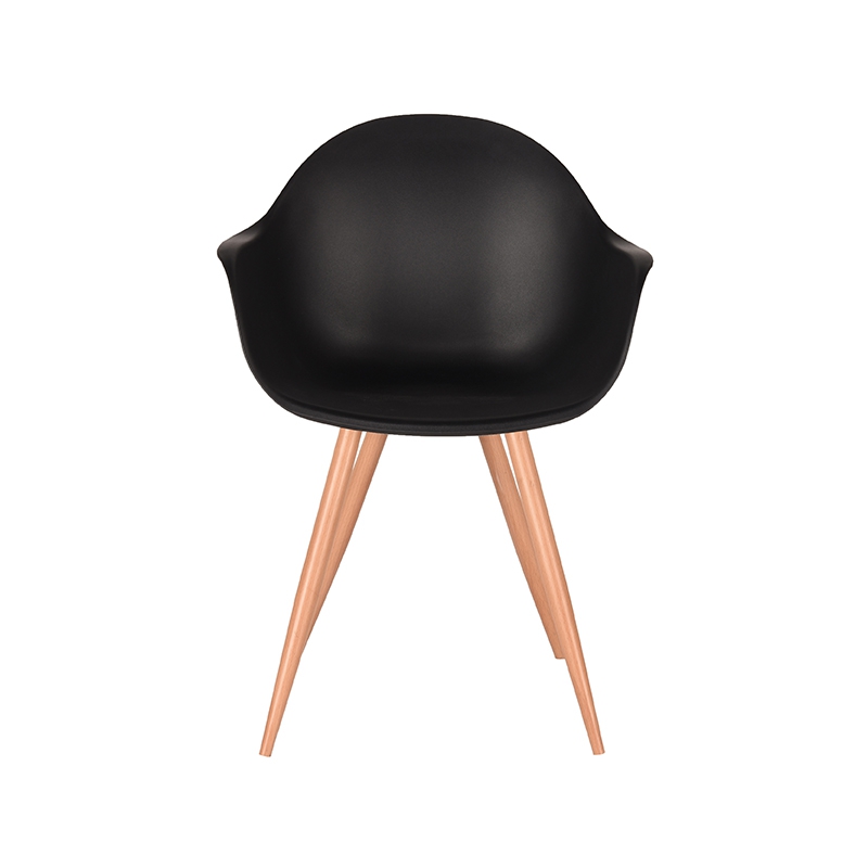 LABEL51 Eetkamerstoel Parma - Zwart - - Naturel Houtlook Frame Parma