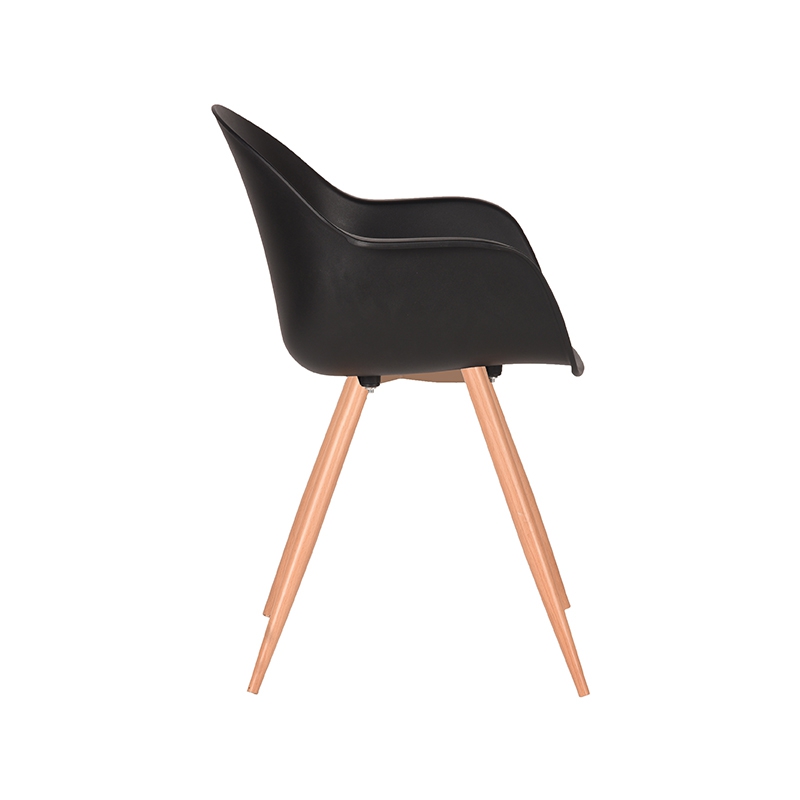 LABEL51 Eetkamerstoel Parma - Zwart - - Naturel Houtlook Frame