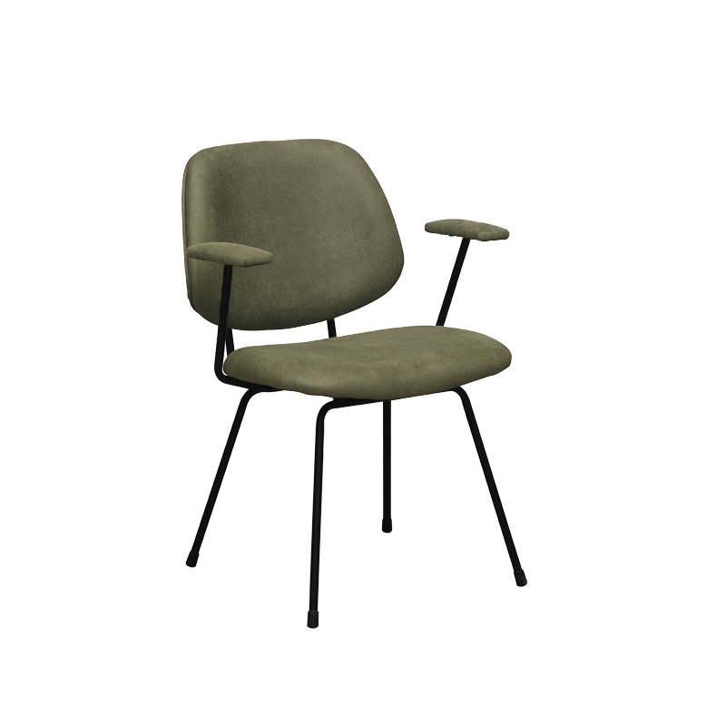 LABEL51 Eetkamerstoel Rivano - Moss - - Zwart Metalen Frame Rivano