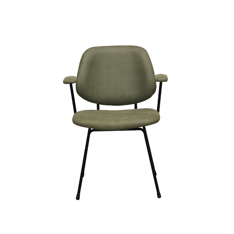 LABEL51 Eetkamerstoel Rivano - Moss - - Zwart Metalen Frame