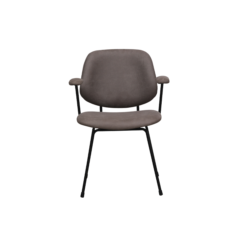 LABEL51 Eetkamerstoel Rivano - Taupe - - Zwart Metalen Frame