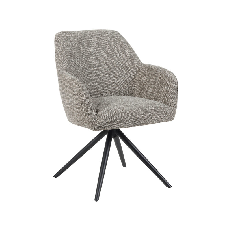 LABEL51 Eetkamerstoel Sayuri - Mushroom - - Zwart Metalen Frame Sayuri