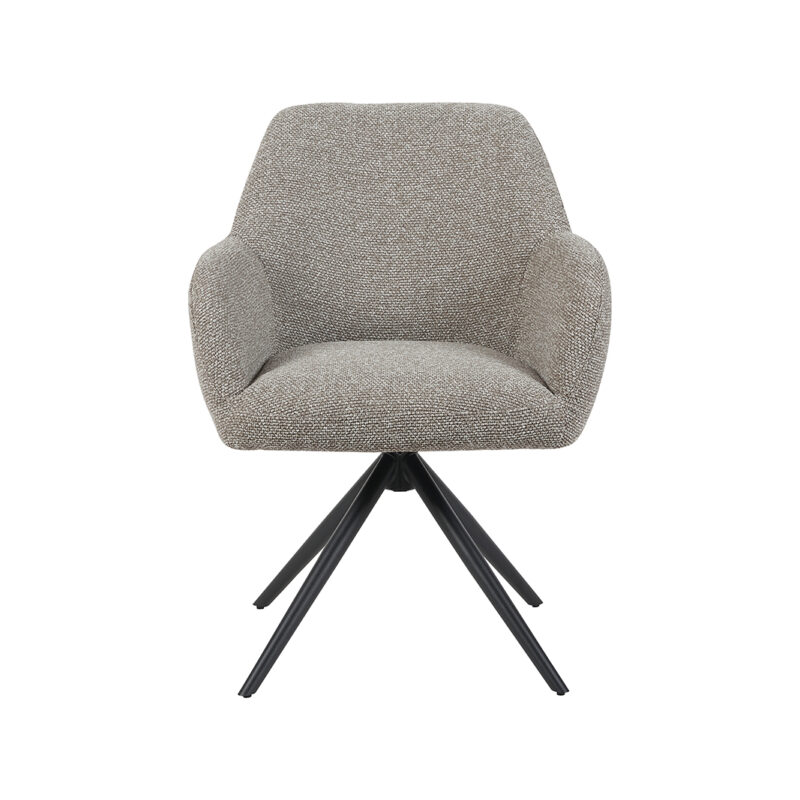 LABEL51 Eetkamerstoel Sayuri - Mushroom - - Zwart Metalen Frame