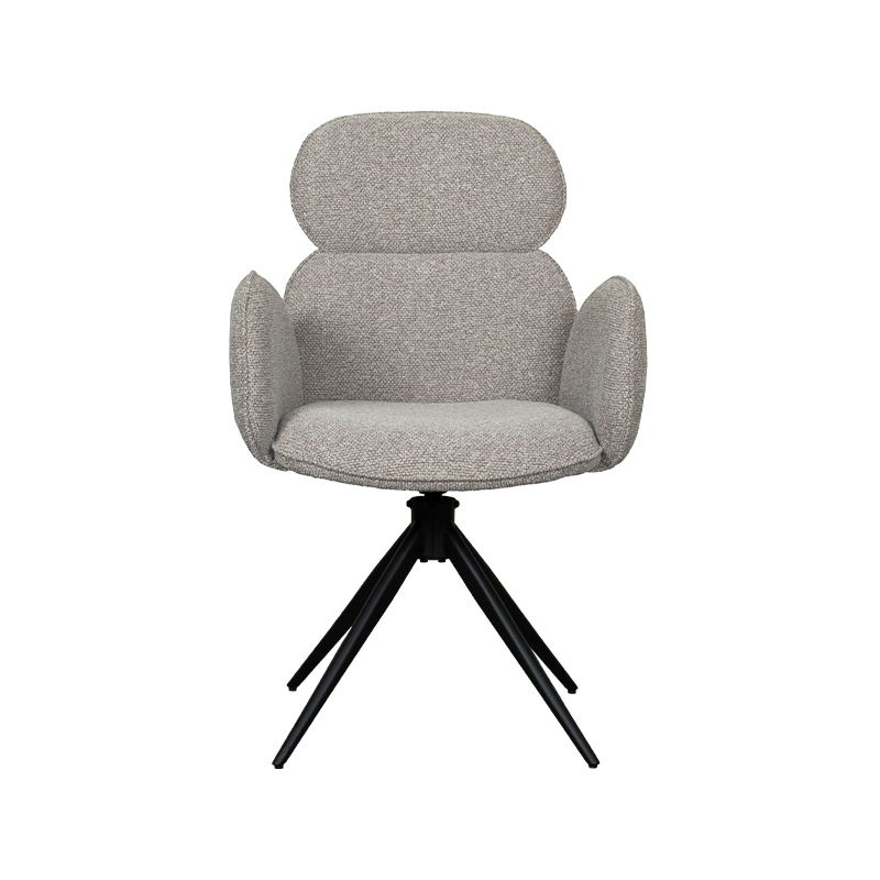 LABEL51 Eetkamerstoel Vidar - Mushroom - - Zwart Metalen Frame