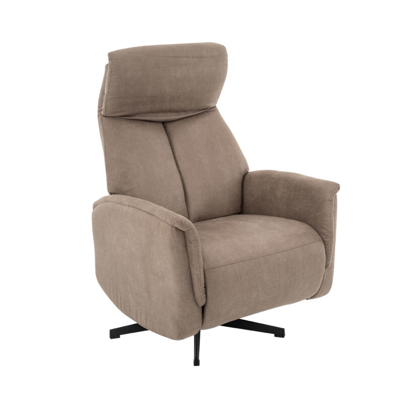 LABEL51 Fauteuil Aarhus - Taupe - Micro Suede - 2-Motorig Micro Suede