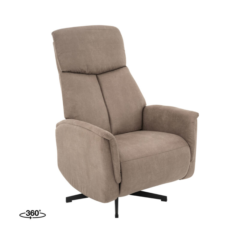 LABEL51 Fauteuil Aarhus - Taupe - Micro Suede - 2-Motorig