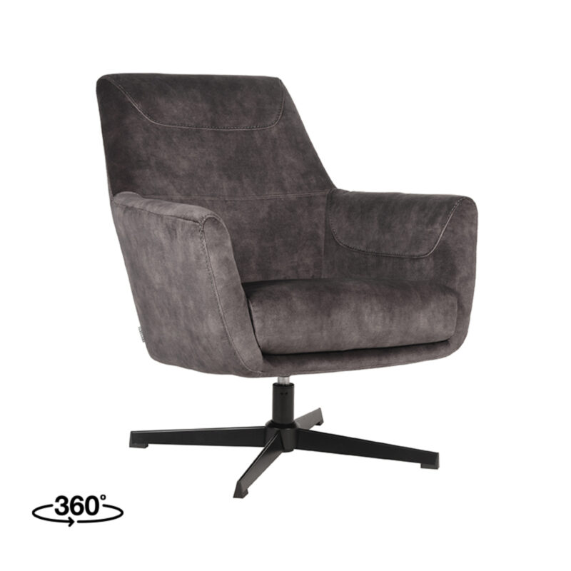 LABEL51 Fauteuil Toby - Antraciet - - One Size