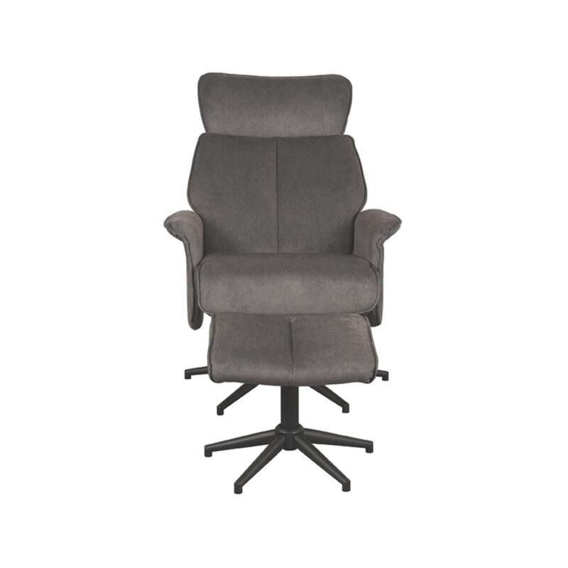LABEL51 Fauteuil Verdal - Antraciet - - Incl. Hocker