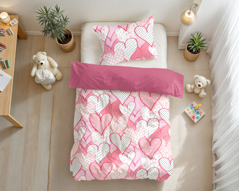 Hearts love Roze 140 x 200/220