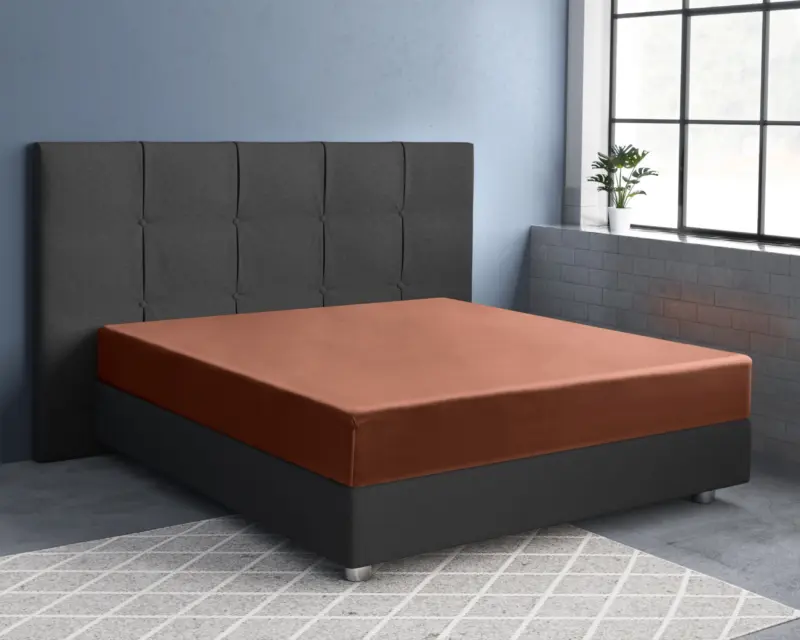 Satijnen Hoeslaken Bruin 80 x 200