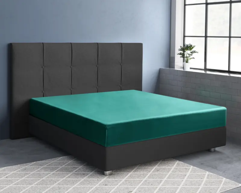 Satijnen Hoeslaken Donker Groen 80 x 200