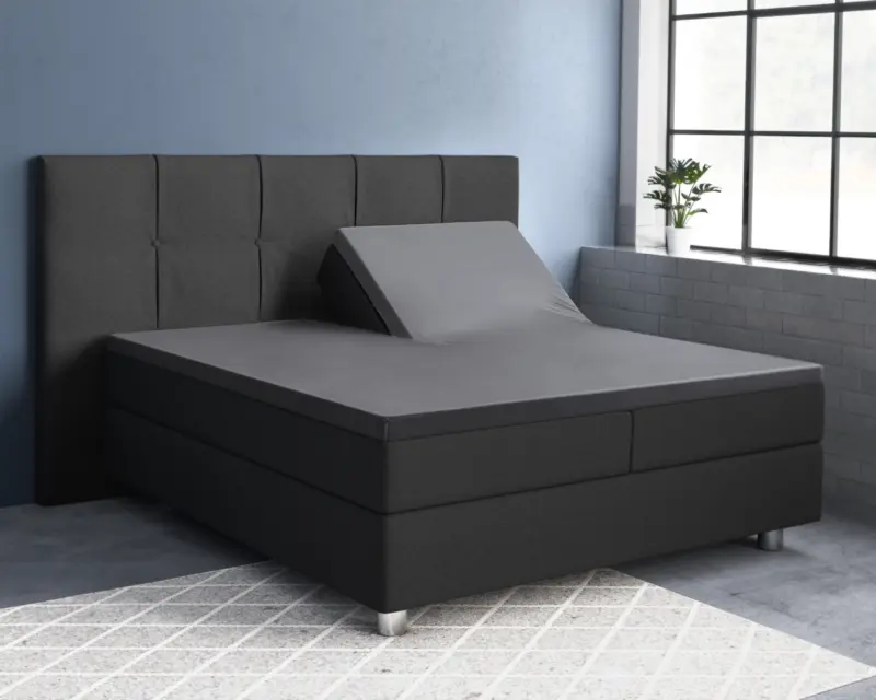 Splittopper Satijn Hoeslaken Antraciet 180 x 200