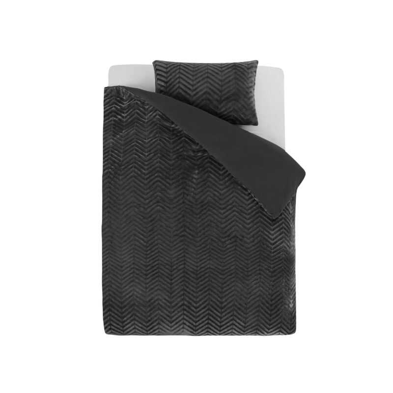 Chevron Teddy Antraciet 140 x 200/220 Sleeptime