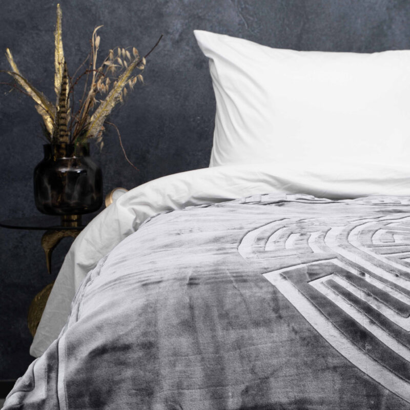 Embossed Zeta Deken Grijs 200 x 240