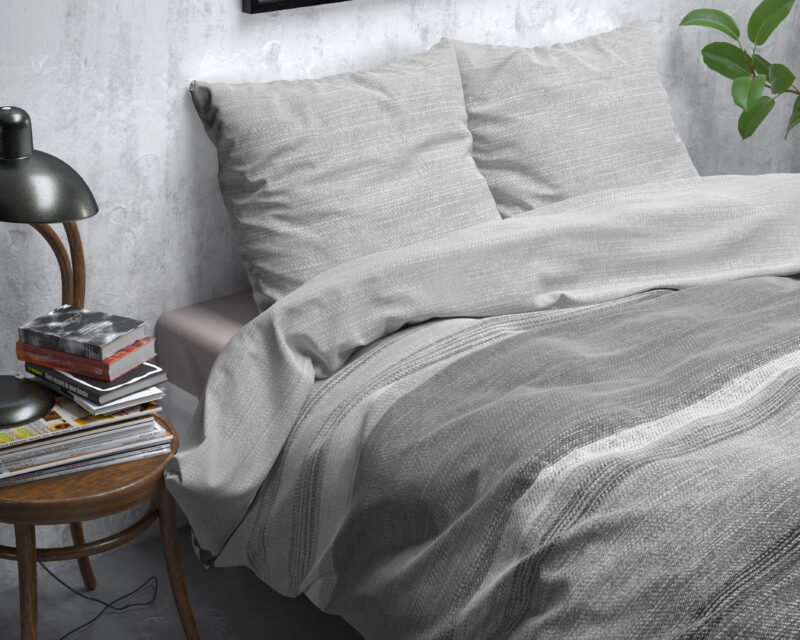 Sleeptime Flanel Stone Stripe Grijs 140 x 220