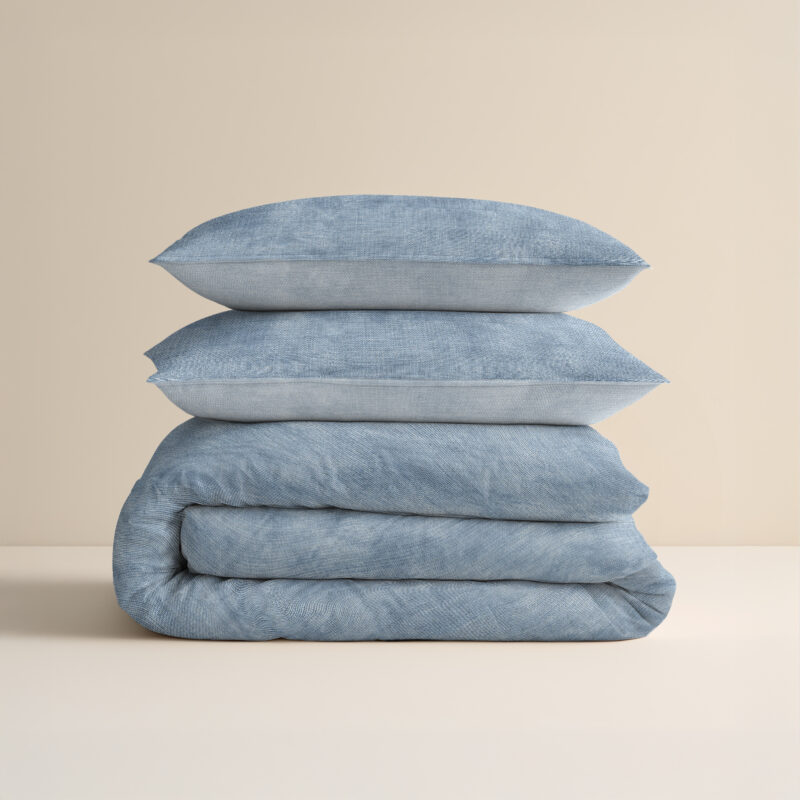 Flanel Washed Cotton Blauw 200 x 200/220