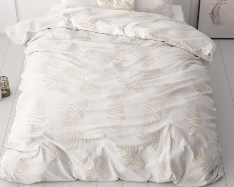 Sleeptime Leaves light Wit 140 x 220