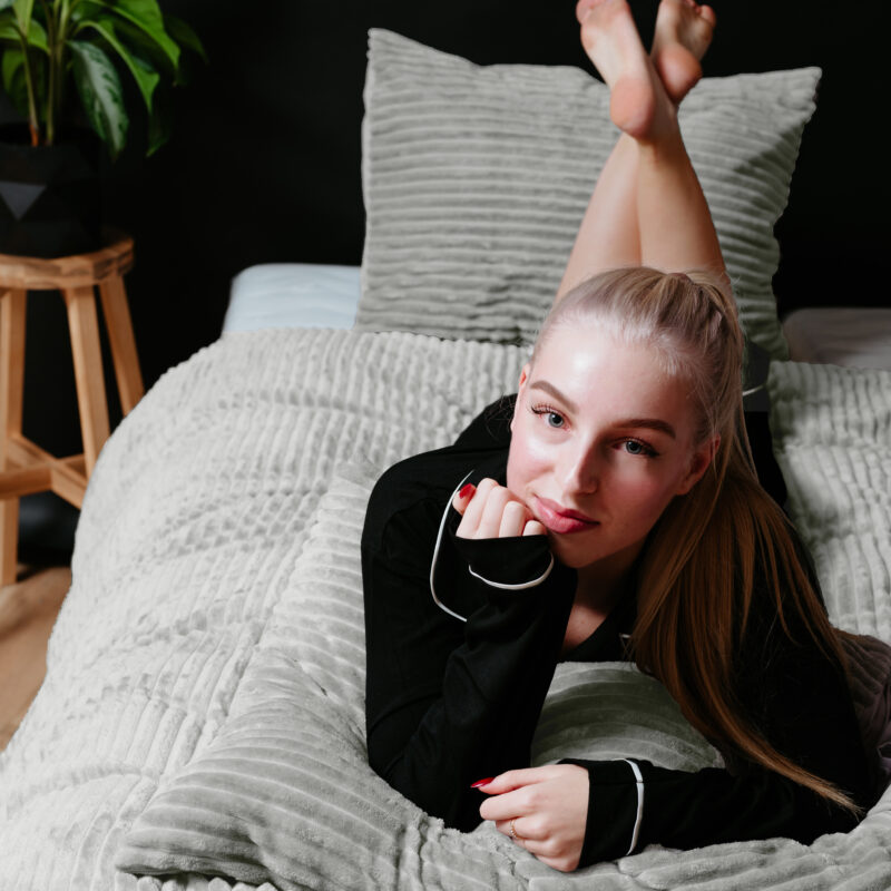 Sleeptime Rib Teddy Grijs 140 x 220