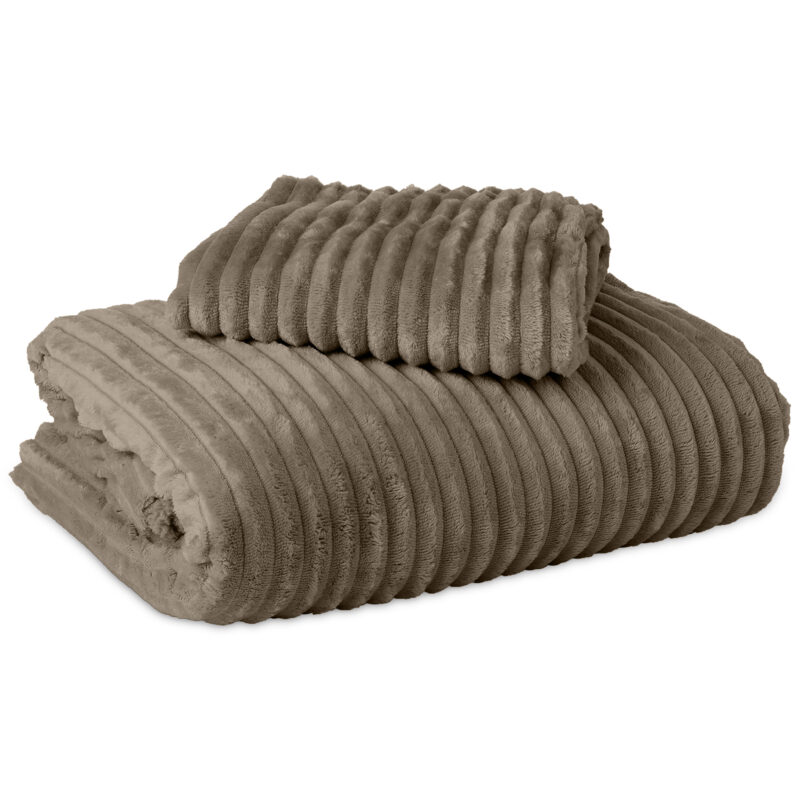 Rib Teddy Taupe 200 x 200/220 Sleeptime