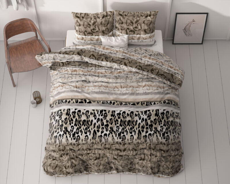 Sleeptime Tiger leopard Taupe 140 x 220