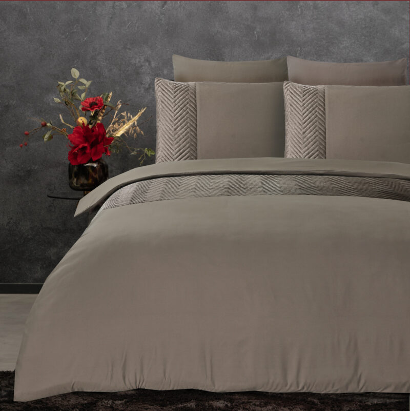 Sleeptime Velvet Crossline Taupe 140 x 200/220
