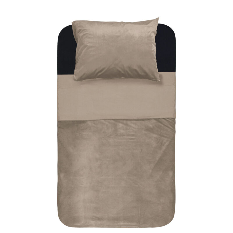Velvet Piping Taupe / Grijs 140 x 220 Sleeptime