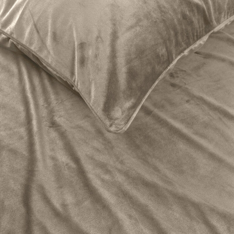 Sleeptime Velvet Piping Taupe / Grijs 140 x 220