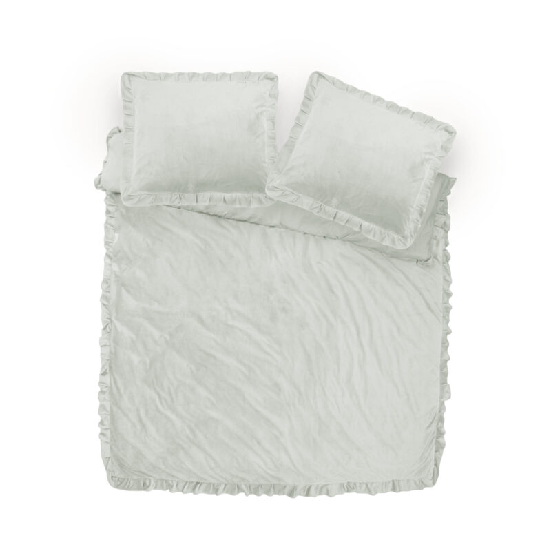 Sleeptime Velvet Ruffles Cappuccino Wit 140 x 220