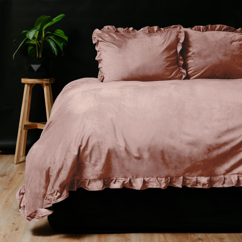 Sleeptime Velvet Ruffles Oud Roze 200 x 220