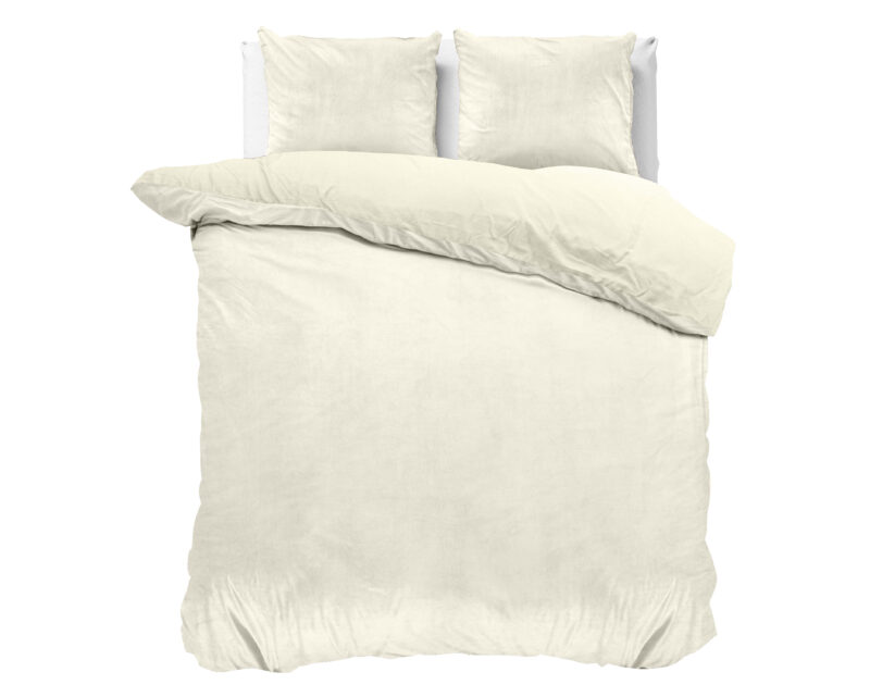 Velvet Uni Dekbedovertrek Creme 240 x 220 Sleeptime