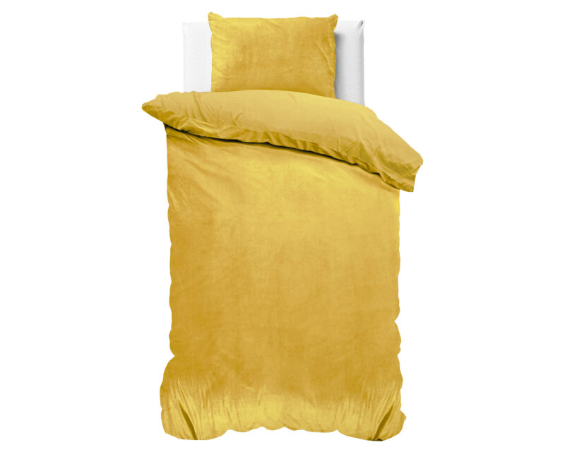 Velvet Uni Dekbedovertrek Goud 140 x 220 Sleeptime