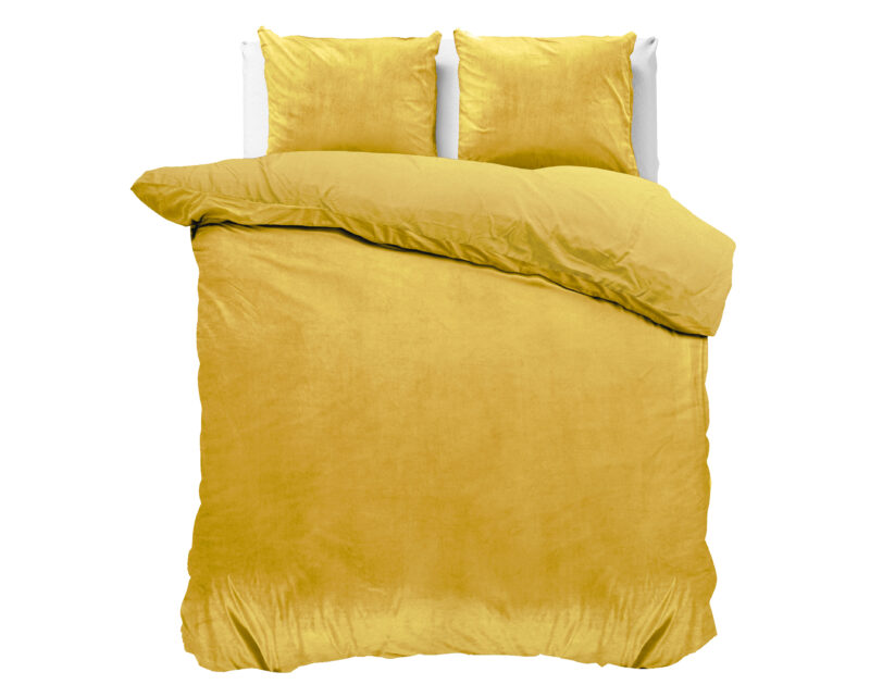 Velvet Uni Dekbedovertrek Goud 200 x 220 Sleeptime