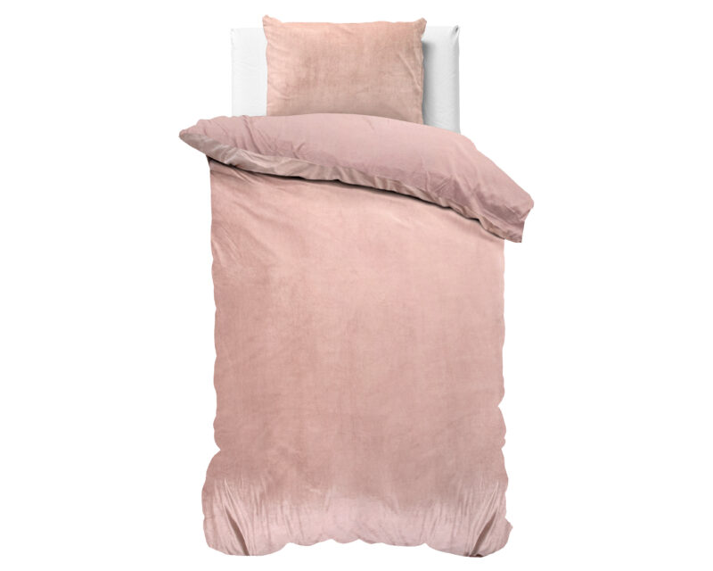 Velvet Uni Dekbedovertrek Roze 140 x 220 Sleeptime