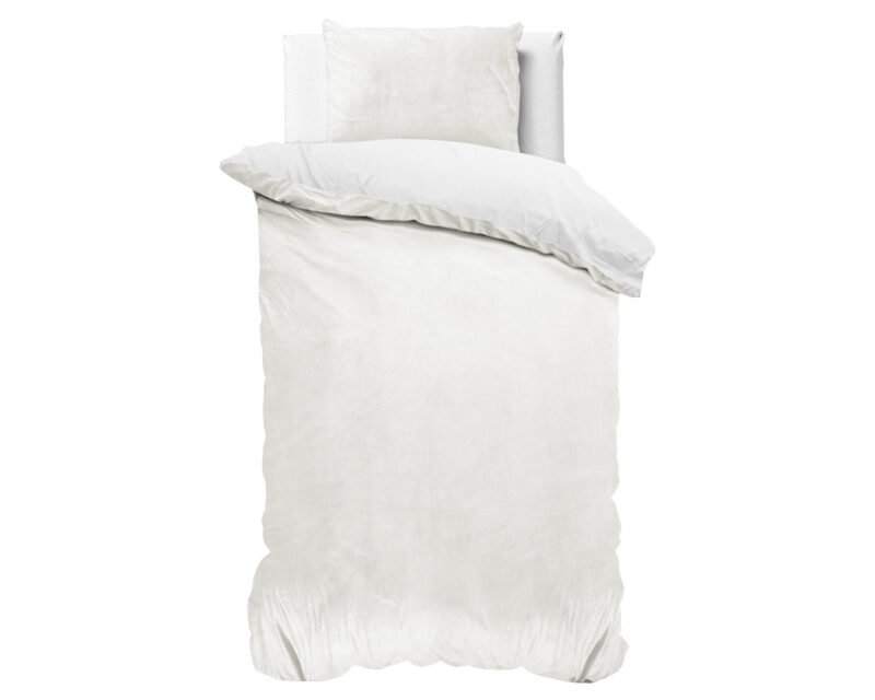 Sleeptime Velvet Uni Dekbedovertrek Wit 140 x 220