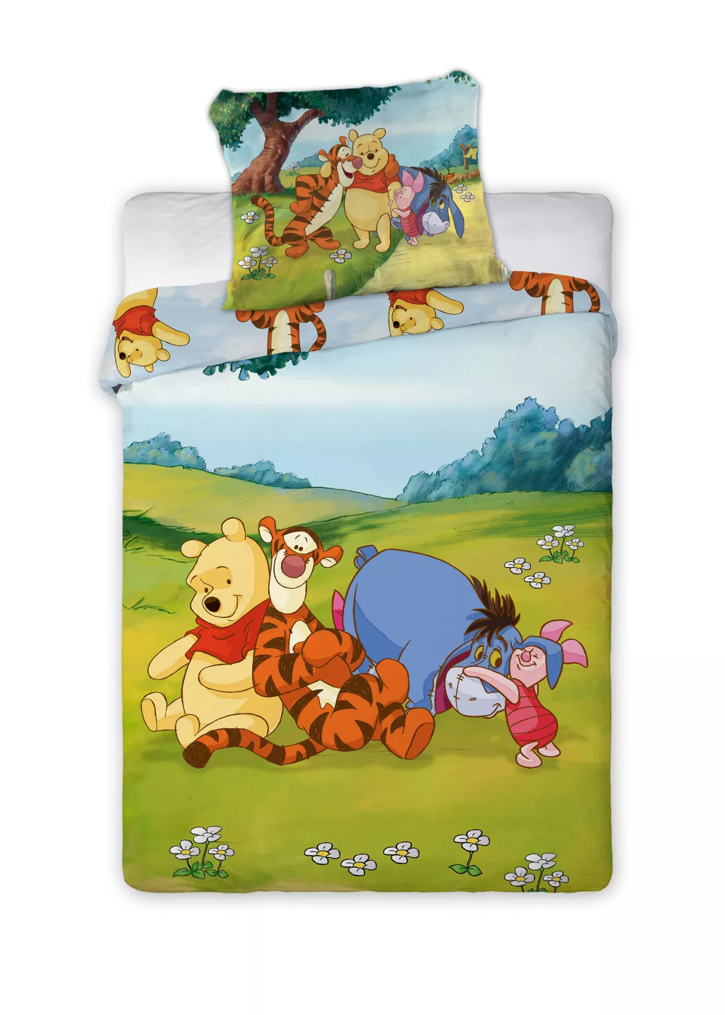 Winnie The Pooh dekbedovertrek knorretje en Iejoor 100 x135 cm - Katoen