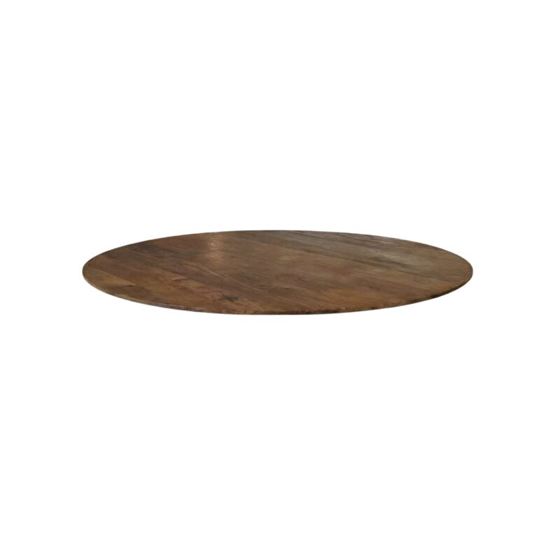 LABEL51 Eetkamertafel Tafelblad Sloppy Edge - Nature Smooth - Mangohout - 120 cm - Rond Sloppy