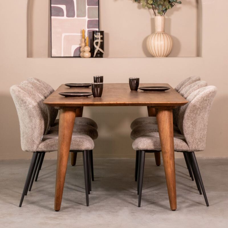 LABEL51 Eetkamertafel Fly - Nature Smooth - Mangohout - 190 cm