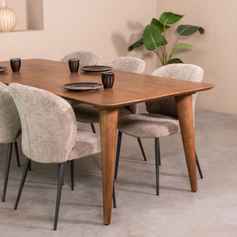LABEL51 Eetkamertafel Fly - Nature Smooth - Mangohout - 190 cm Mangohout