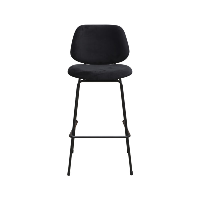 LABEL51 Barkruk Bello - Zwart - Fluweel - Hoog Bello