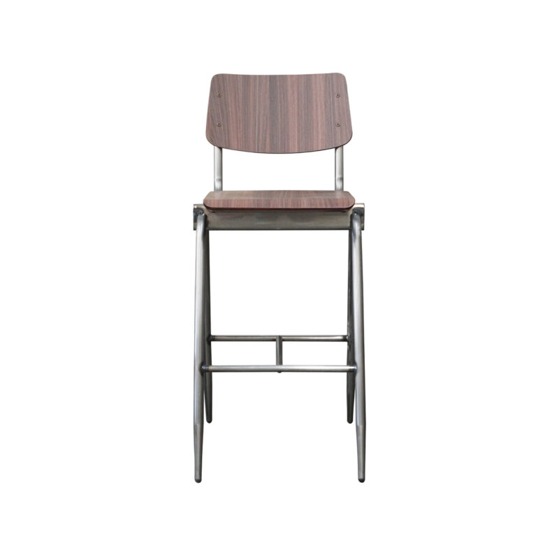 LABEL51 Barkruk Solid - Donkerbruin - Hout - Hoog Solid