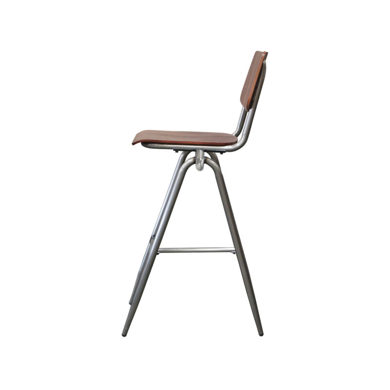 LABEL51 Barkruk Solid - Donkerbruin - Hout - Hoog Hout